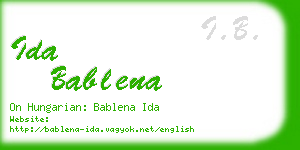 ida bablena business card